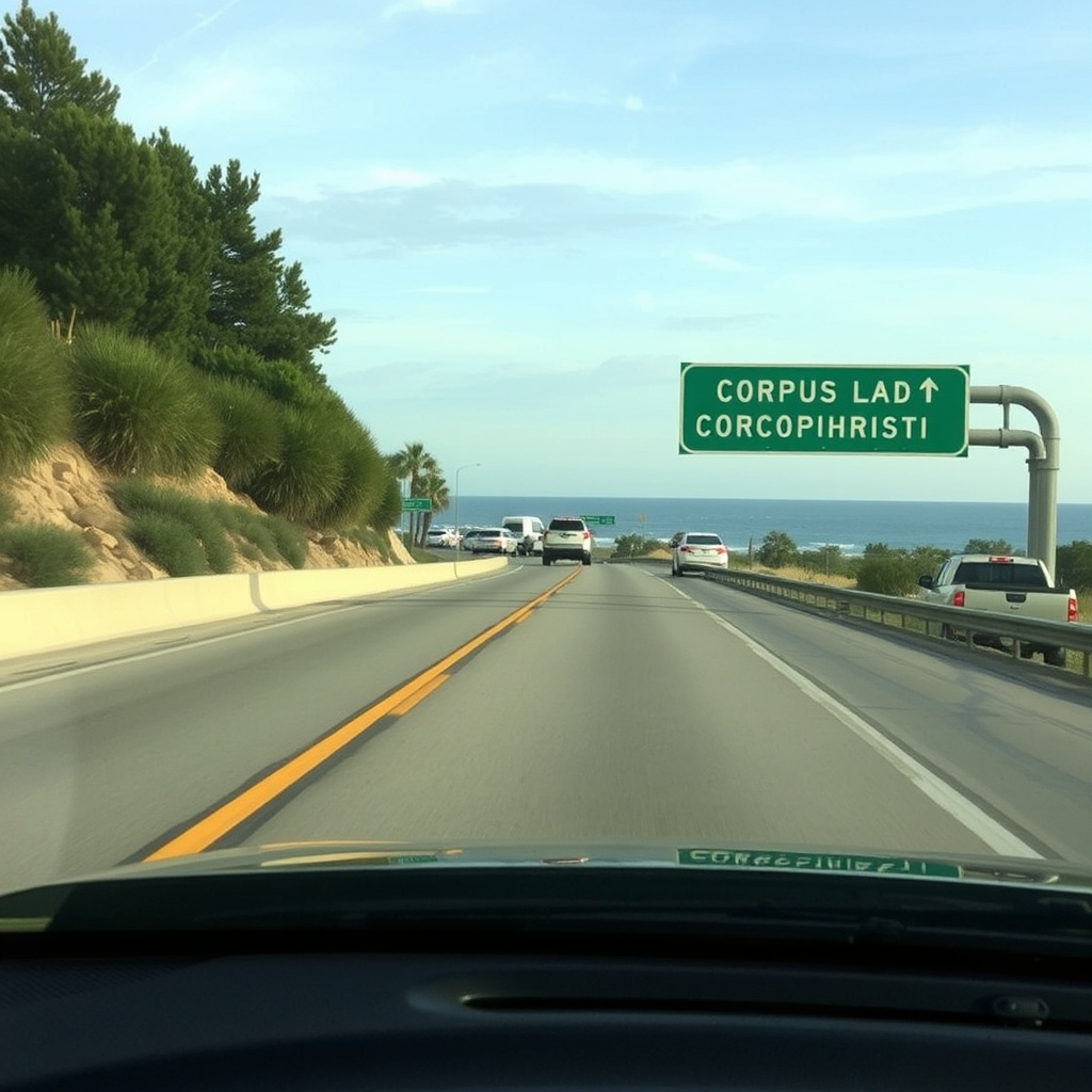 Drive South on TX-361 Toward Corpus Christi